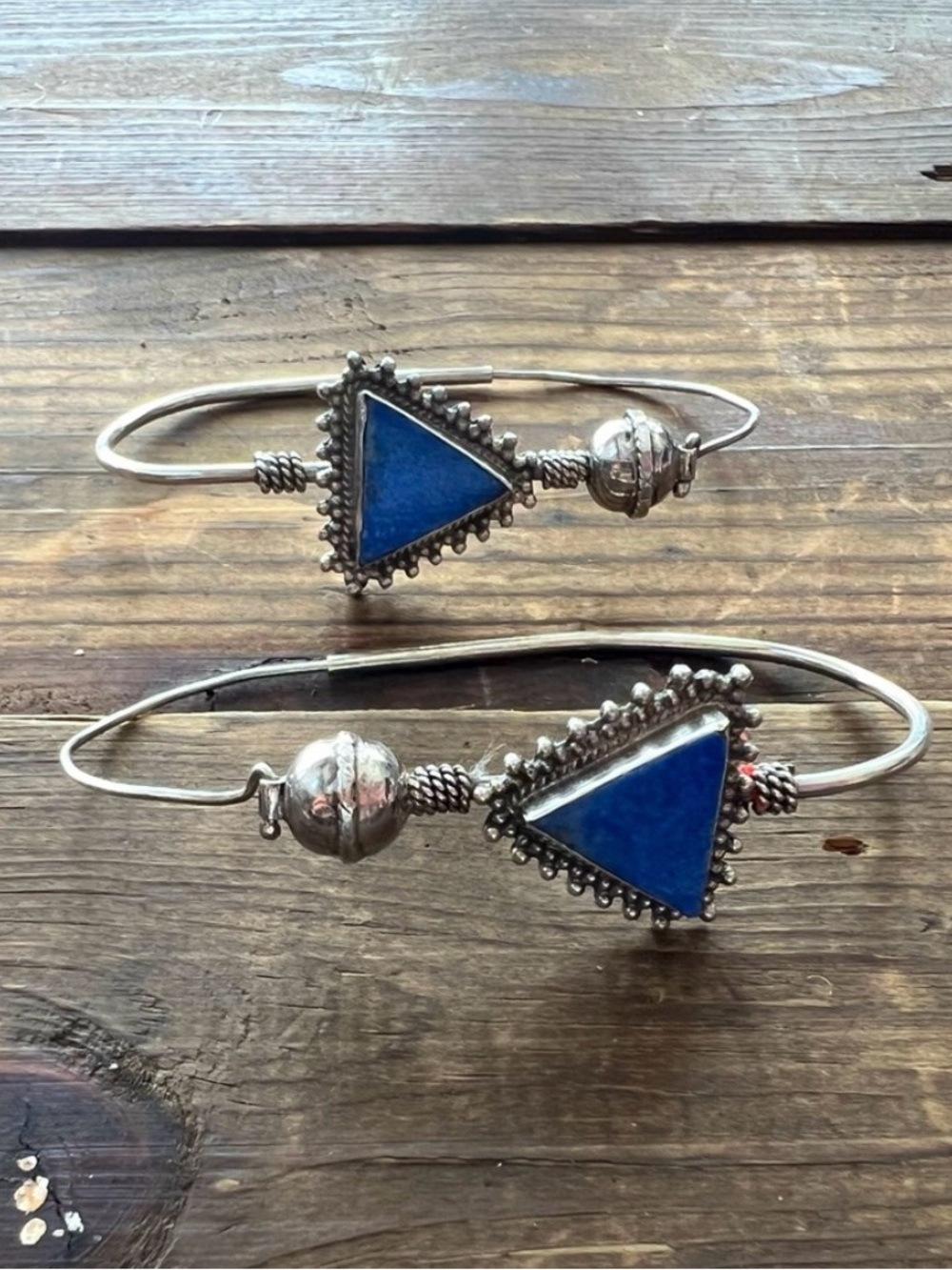 UNIQUE VINTAGE STERLING 925 HOOP EARRINGS FROM AFGHANISTAN